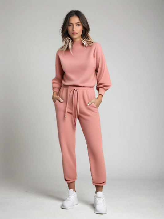 Dames Joggingpak 2-Delig | Cozy set met ballonmouwen en verstelbare taille