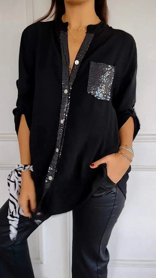 Dames Blouse | Relaxte pasvorm met subtiele glans
