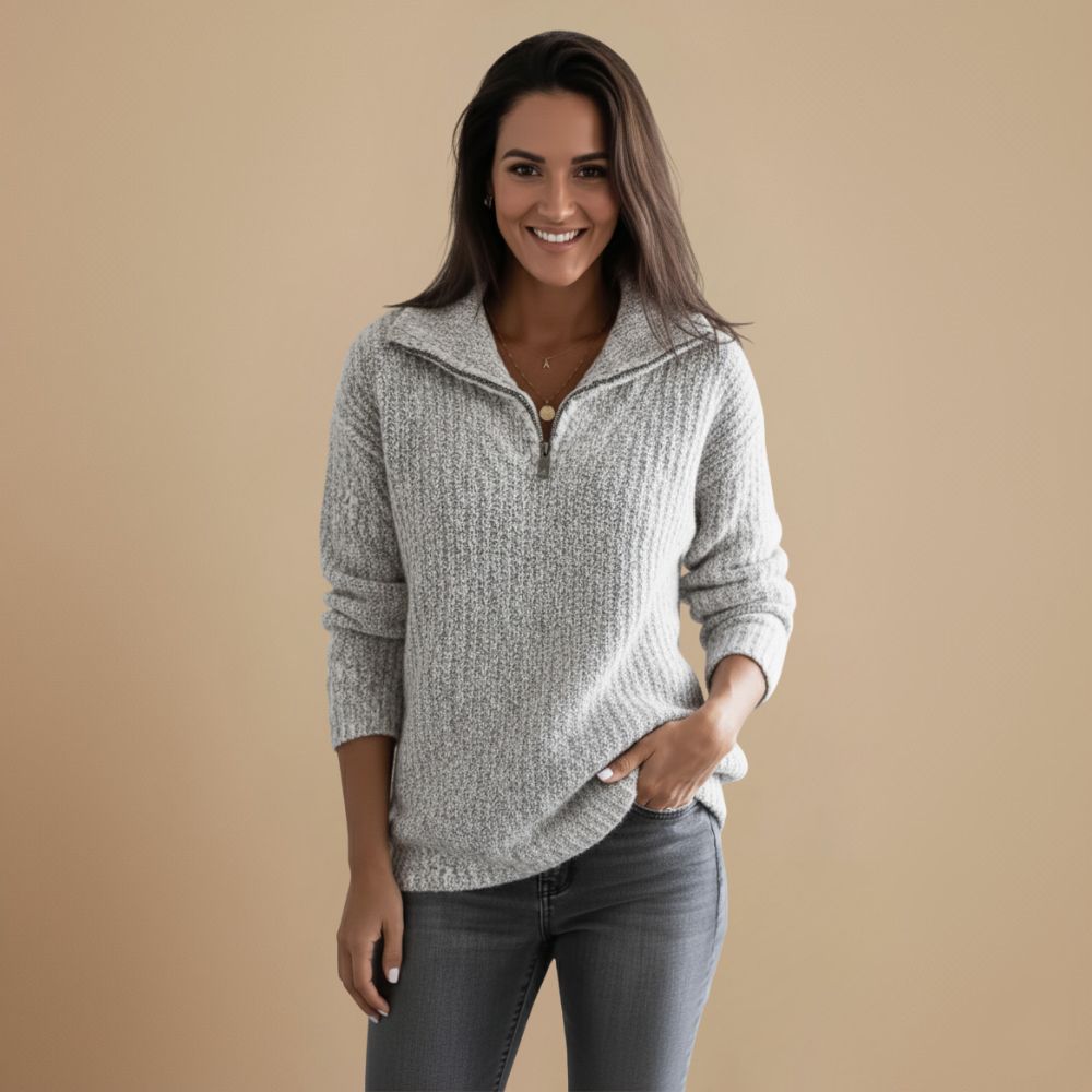 Dames Gebreide Zip Trui | Verfijnde warmte met tijdloze klasse