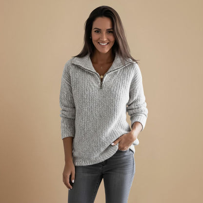 Dames Gebreide Zip Trui | Verfijnde warmte met tijdloze klasse