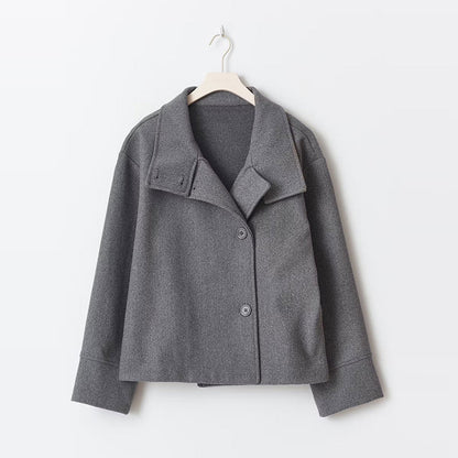 Dames Korte Jas | Elegante jas met hoge kraag en knopen