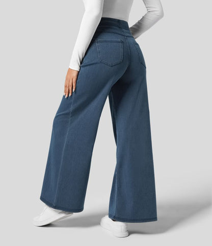 Dames Comfy Elastische Broek met Hoge Taille | Stijlvol, soepel en flatterend