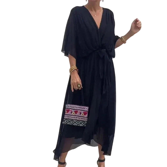 Dames Jurk met Vlindermouw | Elegante pasvorm met luchtige flair