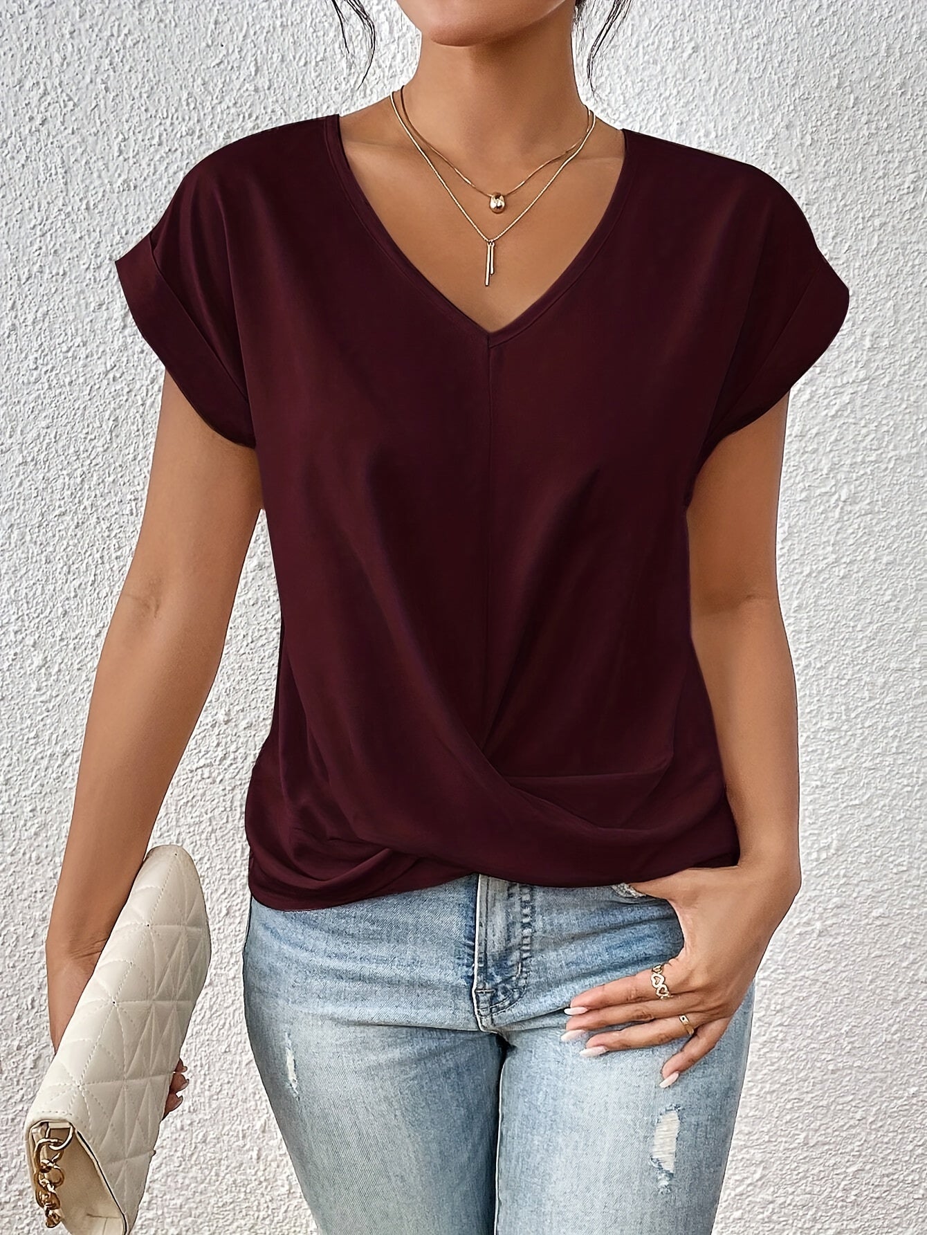 Dames V-Hals T-Shirt | Luchtig comfort voor elke dag
