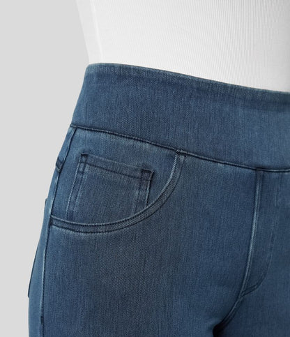 Dames Comfy Elastische Broek met Hoge Taille | Stijlvol, soepel en flatterend