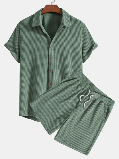 Milan – Heren set met relaxed ribpatroon
