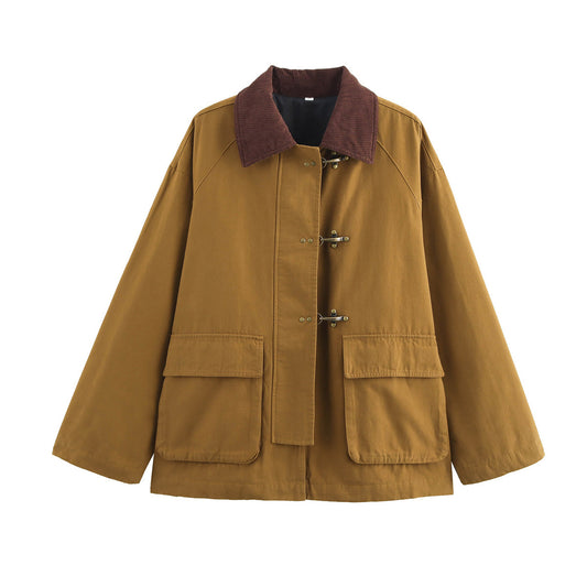 Malvia – Dames barn jacket met trendy zakken en knoopsluiting