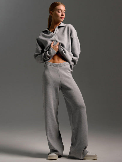 Dames Lounge Set | Oversized polosweater en wijde broek