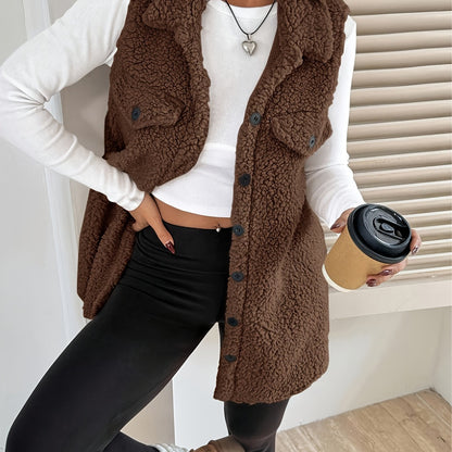 Teddy Bodywarmer Lang Dames | Cozy laag met stijlvolle pasvorm