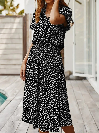 Nomi – Dames midi-jurk met verstelbare taille en zomerse print