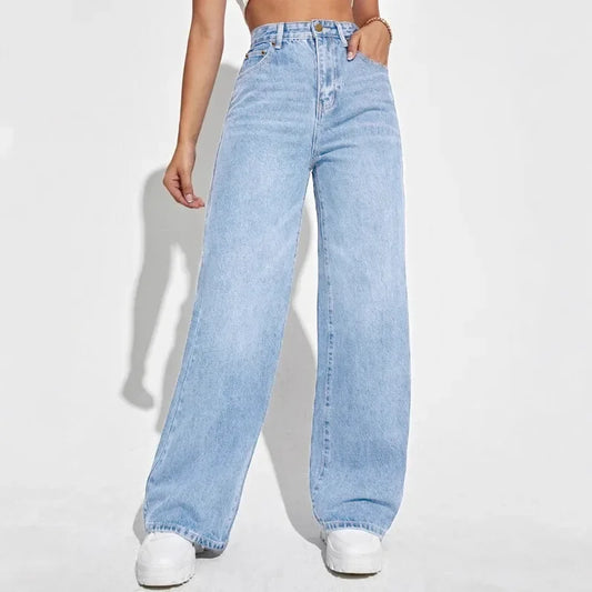 Dames High Waist Wide Leg Jeans | Tijdloos design in stevig denim