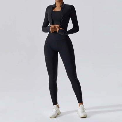 Dames 3-Delige Pilates Set | Comfortabel met legging, top & vest
