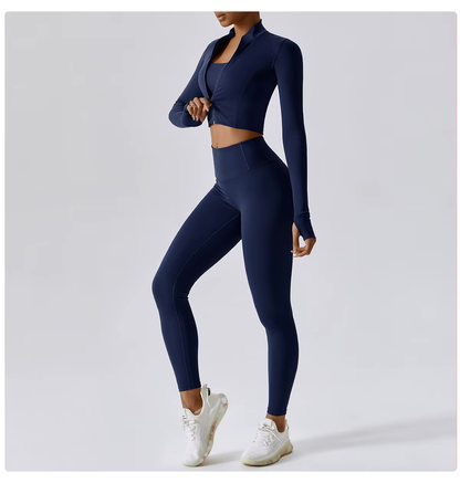Dames 3-Delige Pilates Set | Comfortabel met legging, top & vest