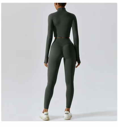 Dames 3-Delige Pilates Set | Comfortabel met legging, top & vest