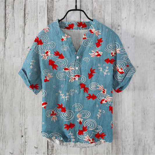Rafino – Heren linnen-katoenmix shirt met artistieke flair