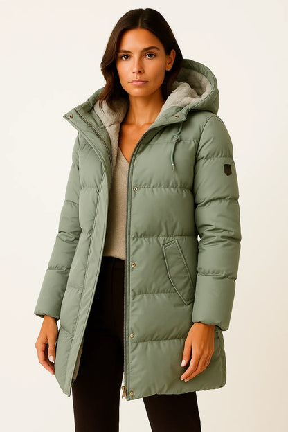 Dames Lange Puffer Jas | Gewatteerde jas met isolatie
