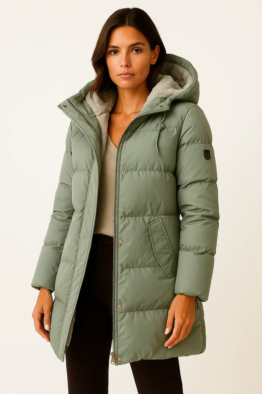 Dames Lange Puffer Jas | Gewatteerde jas met isolatie