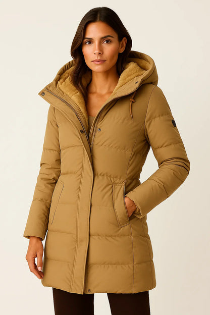 Dames Lange Puffer Jas | Gewatteerde jas met isolatie