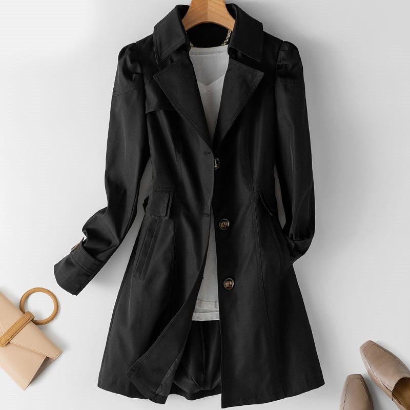 Clea – Tijdloze dames trenchcoat met klassieke knopen