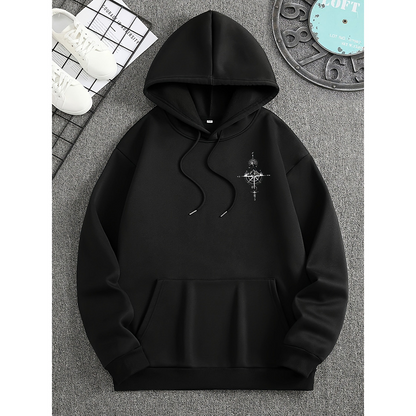 Heren Hoodie | Comfort, stijl en een stoer kompasdesign