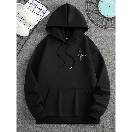 Heren Hoodie | Comfort, stijl en een stoer kompasdesign