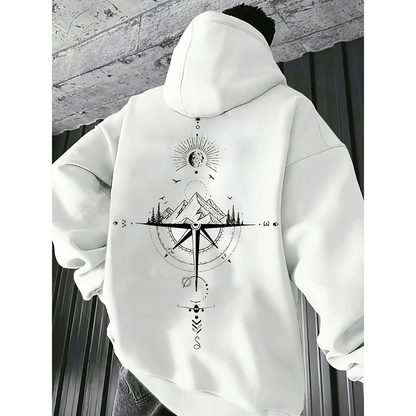 Heren Hoodie | Comfort, stijl en een stoer kompasdesign