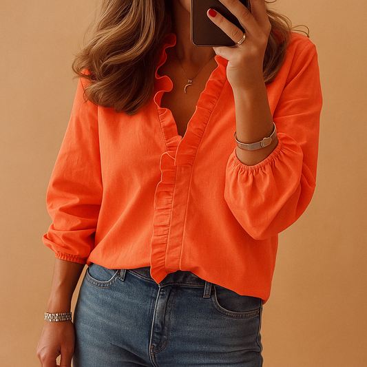 Amélie – Dames blouse met elegante ruches