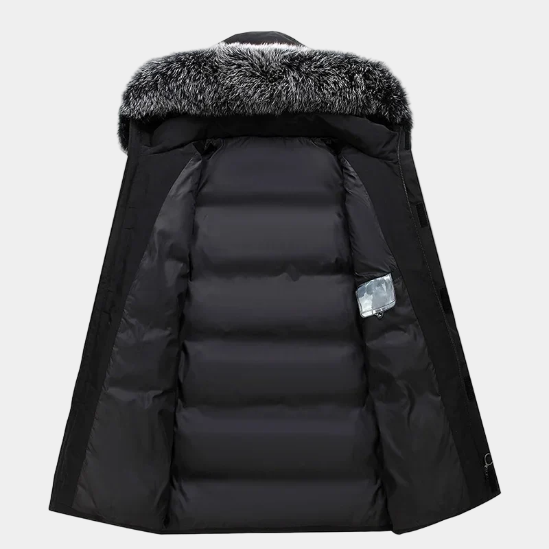 Heren Lange Parka met Bontkraag | Warmte en stijl voor koude dagen