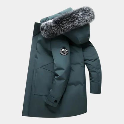 Heren Lange Parka met Bontkraag | Warmte en stijl voor koude dagen