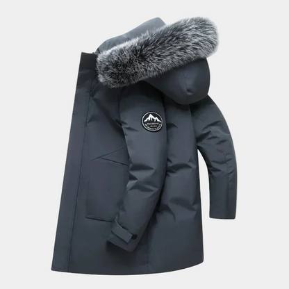 Heren Lange Parka met Bontkraag | Warmte en stijl voor koude dagen