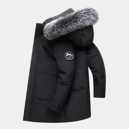 Heren Lange Parka met Bontkraag | Warmte en stijl voor koude dagen