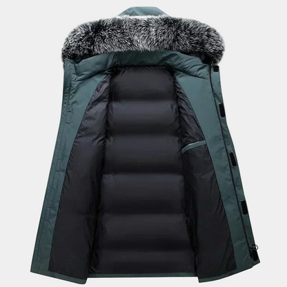 Heren Lange Parka met Bontkraag | Warmte en stijl voor koude dagen