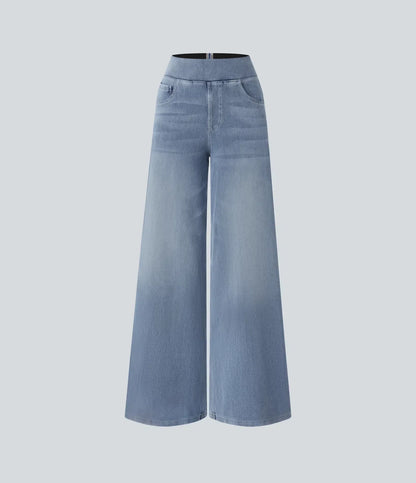 Dames Comfy Elastische Broek met Hoge Taille | Stijlvol, soepel en flatterend