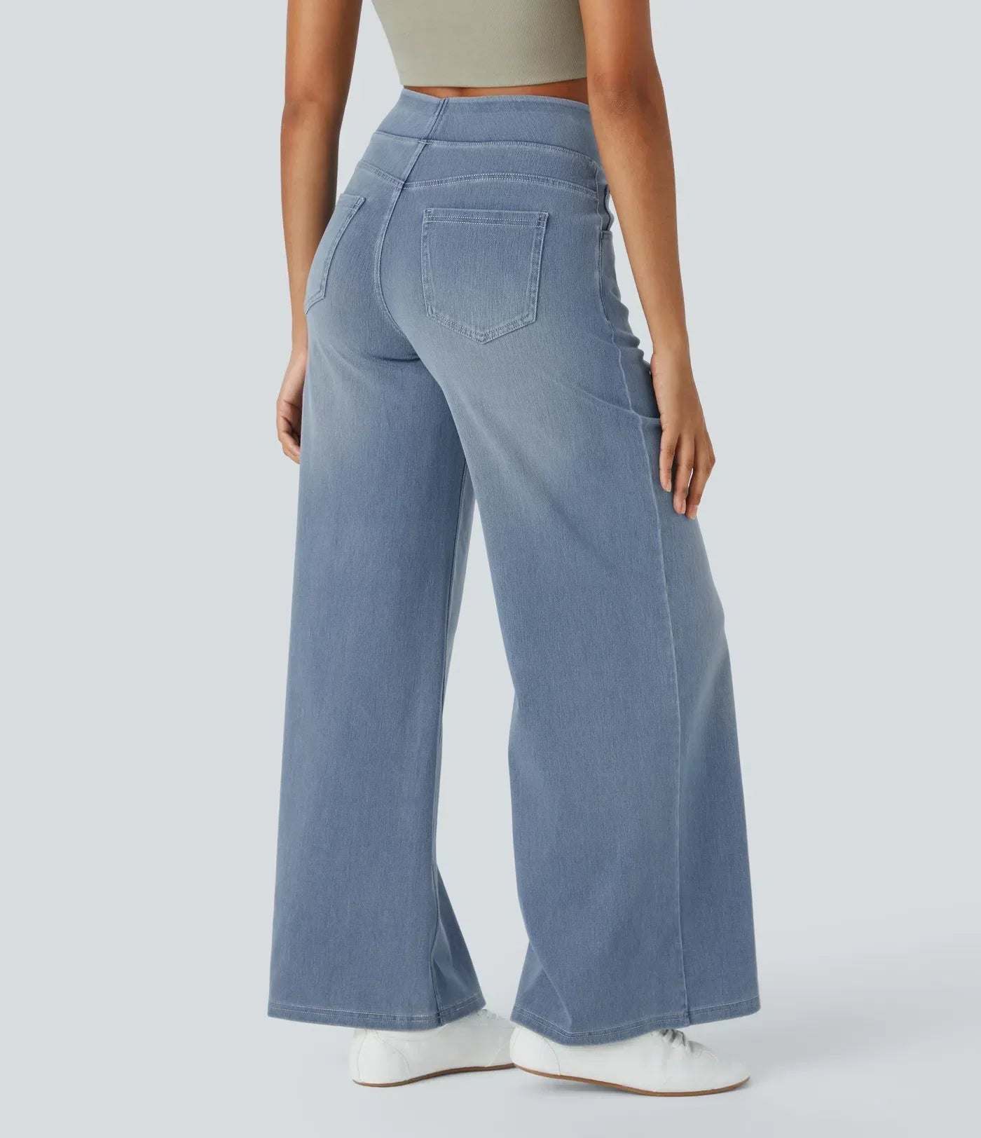 Dames Comfy Elastische Broek met Hoge Taille | Stijlvol, soepel en flatterend