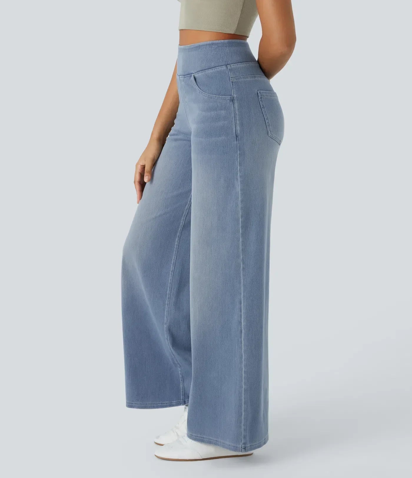 Dames Comfy Elastische Broek met Hoge Taille | Stijlvol, soepel en flatterend