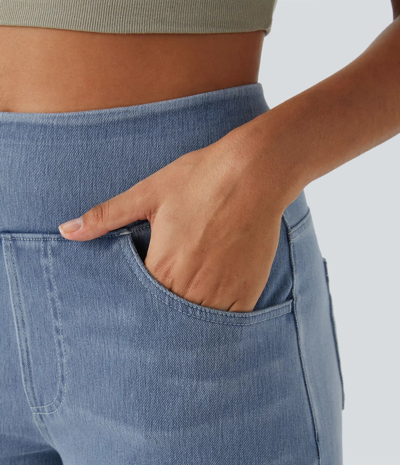Dames Comfy Elastische Broek met Hoge Taille | Stijlvol, soepel en flatterend