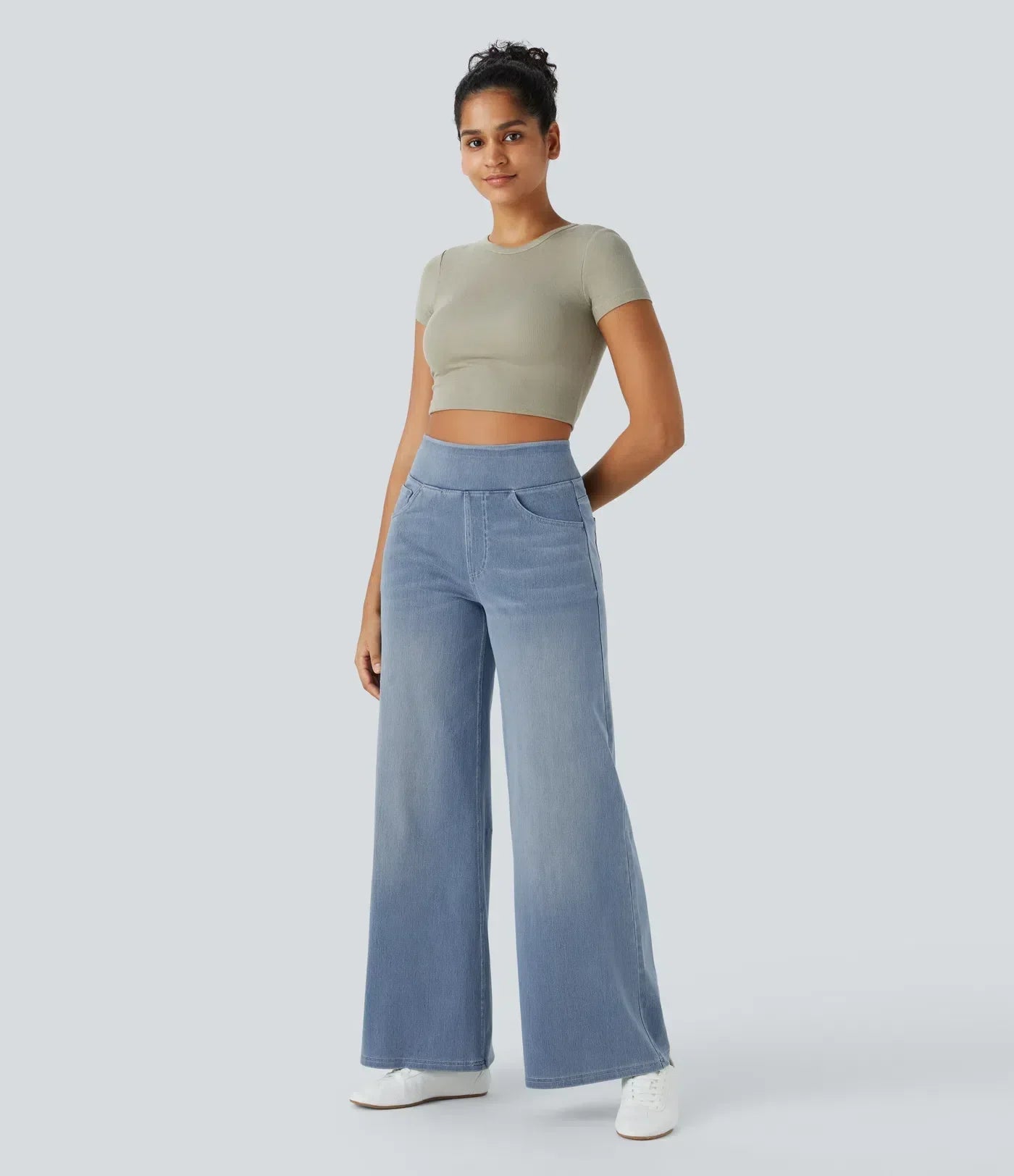 Dames Comfy Elastische Broek met Hoge Taille | Stijlvol, soepel en flatterend