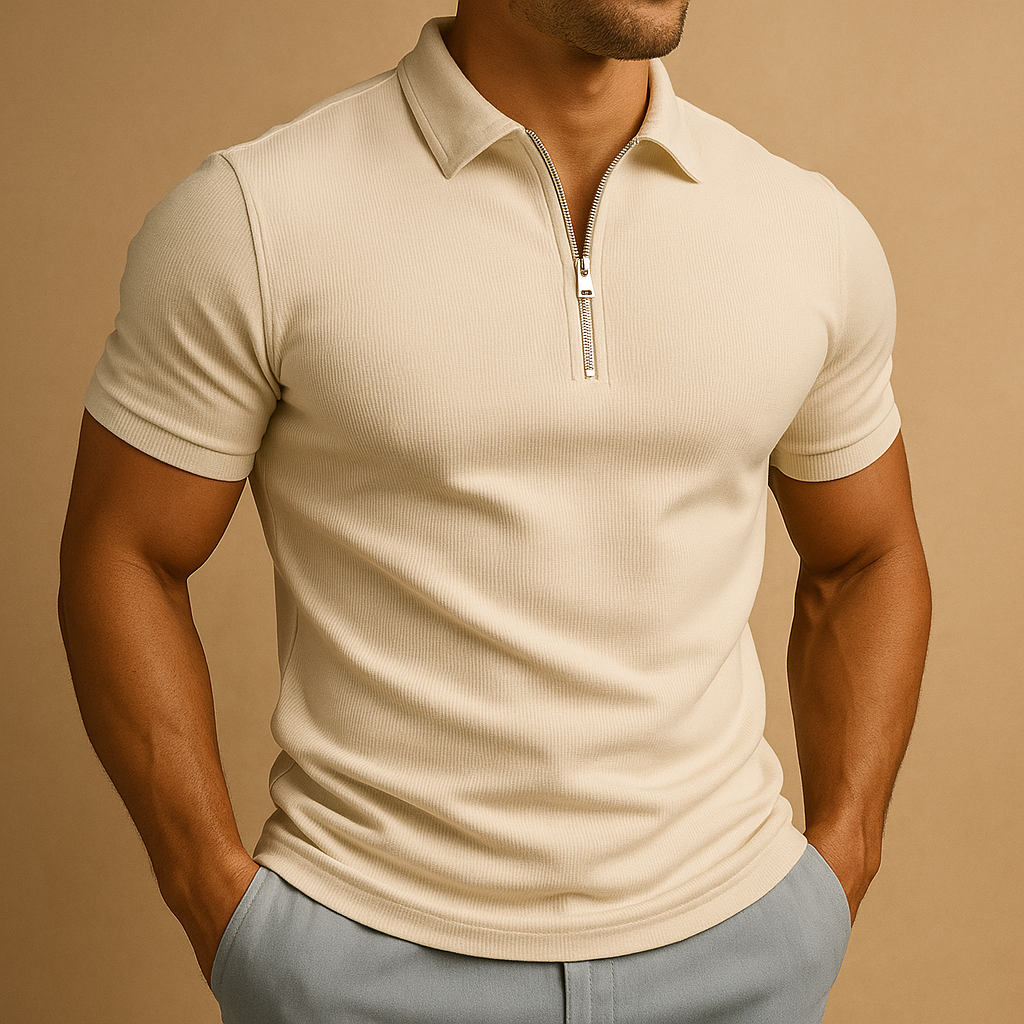 Daan – Heren polo met rits en moderne fit